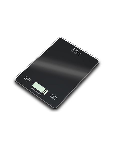 Caso Kitchen scale Slim Maximum weight (capacity) 5 kg, Graduation 1 g, Black