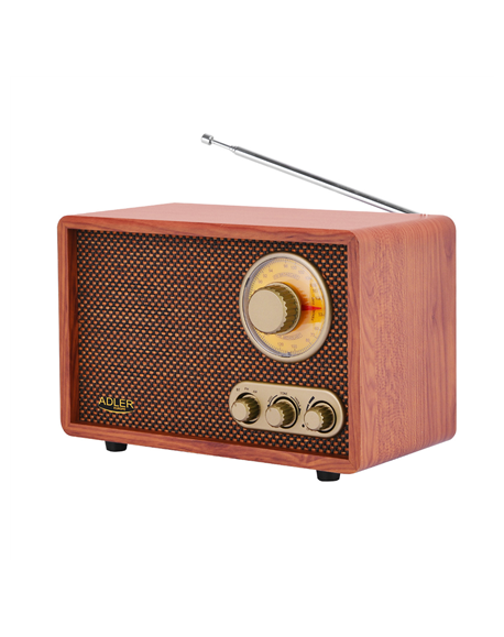 Adler Retro Radio AD 1171 10 W, Brown, Bluetooth