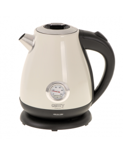 Camry Kettle with a thermometer CR 1344 Electric, 2200 W, 1.7 L, Stainless steel, 360° rotational base, Cream