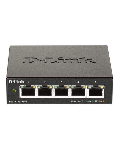 D-Link Smart Managed Switch DGS-1100-05V2/E Managed L2, Rackmountable, 1 Gbps (RJ-45) ports quantity 5