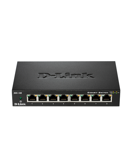 D-Link Switch DGS-108/E Unmanaged, Desktop, 1 Gbps (RJ-45) ports quantity 8