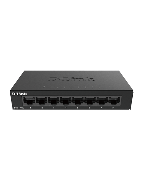 D-Link Switch DGS-108GL/E Unmanaged, Desktop, 1 Gbps (RJ-45) ports quantity 8