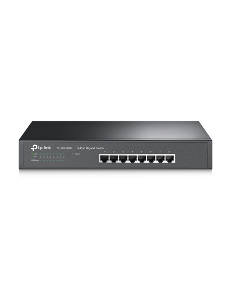 TP-LINK 8-Port Gigabit Switch TL-SG1008 10/100/1000 Mbps (RJ-45), Unmanaged, Desktop/Rackmountable, Ethernet LAN (RJ-45) ports 8