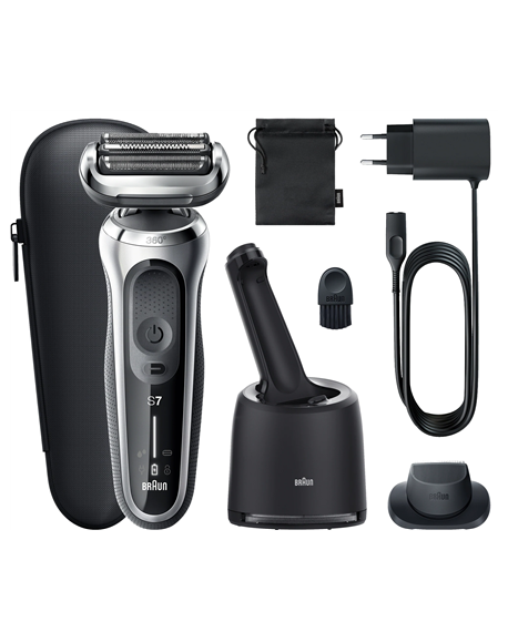 Braun Shaver 71-S7200cc Operating time (max) 50 min, Wet & Dry, Silver/Black