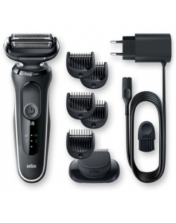 Braun Shaver 51-W1500s Operating time (max) 50 min, Wet & Dry, Black/White