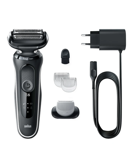 Braun Shaver 51-W1600s Operating time (max) 50 min, Wet & Dry, Black/White