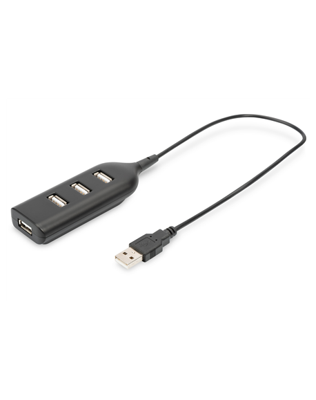 Digitus USB 2.0 Hub, 4-Port, Bus Powered 4 X USB A/F AT Connected Cable AB-50001-1