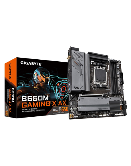 Gigabyte B650M GAMING X AX 1.1 M/B Processor family AMD, Processor socket AM5, DDR5 DIMM, Memory slots 4, Supported hard disk dr